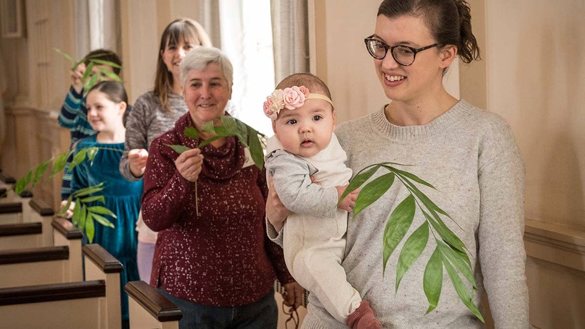 multi-generational palm procession, Palm Sunday