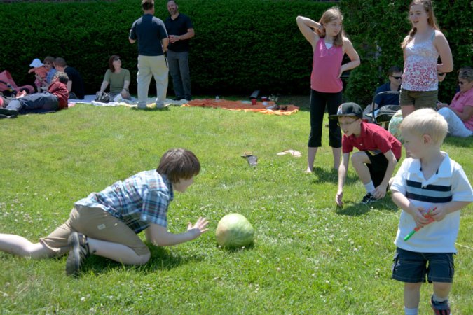 Watermellon rolling relay!