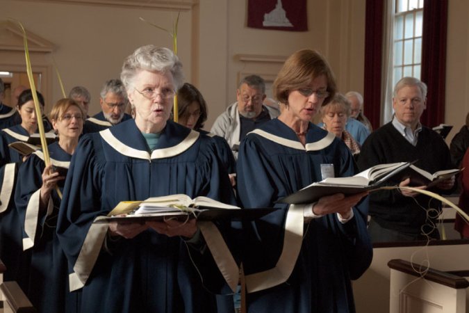 Procession of Palms during the opening hymn