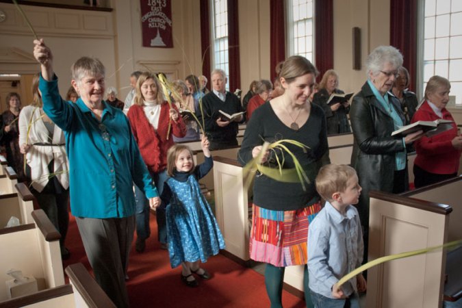 Procession of Palms during the opening hymn