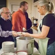 The Cajun-themed meal began with a savory soup.