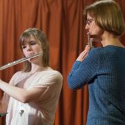 Betsy and Erika presented two flute duets.
