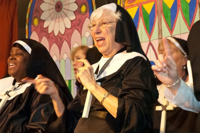 The Singing Nuns of East Church made a triumphant return, presenting a rousing finale act.