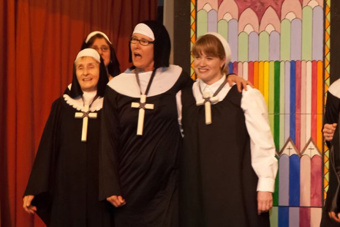 The Singing Nuns of East Church made a triumphant return, presenting a rousing finale act.