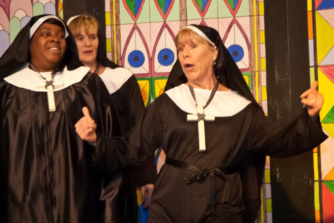 The Singing Nuns of East Church made a triumphant return, presenting a rousing finale act.
