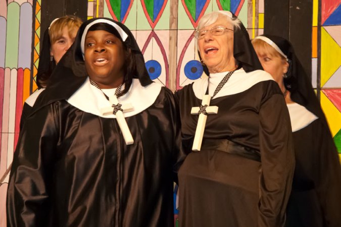 The Singing Nuns of East Church made a triumphant return, presenting a rousing finale act.