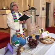We observed World Communion Sunday with a Communion "buffet." Breads from around the world were placed at stations throughout the Sanctuary.