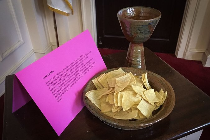We observed World Communion Sunday with a Communion "buffet." Breads from around the world were placed at stations throughout the Sanctuary.