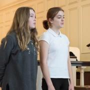 Abby and Dina sang the Offertory.