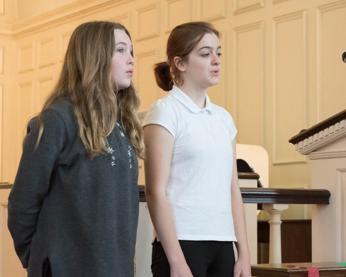 Abby and Dina sang the Offertory.