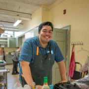 Chris Flores, head chef for retirement party