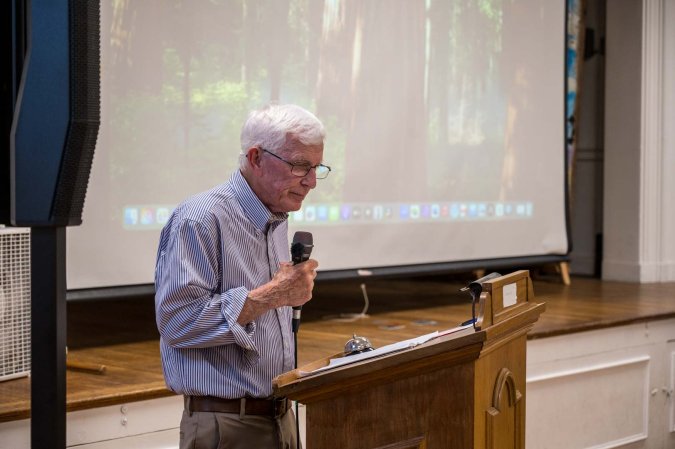 Joe O'Neil from the East Milton Neighborhood Association spoke of Shelly's community involvement.