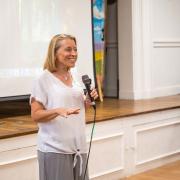 Trish Babb spoke of coaching a girls' softball team with Pastor Shely.