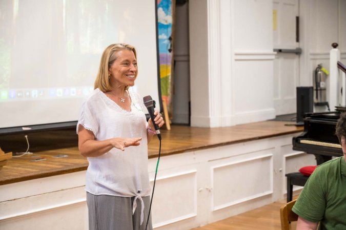 Trish Babb spoke of coaching a girls' softball team with Pastor Shely.