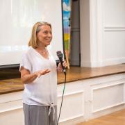 Trish Babb spoke of coaching a girls' softball team with Pastor Shely.