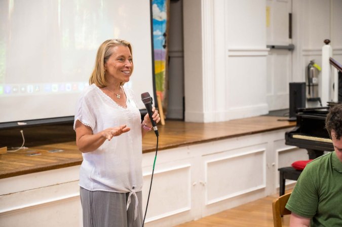 Trish Babb spoke of coaching a girls' softball team with Pastor Shely.