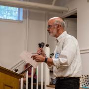 Mike Maholchic delivered a poem he wrote for Shelly.