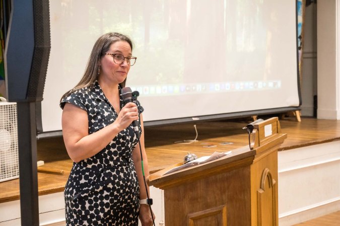 Rev. Liz Garrigan-Byerly was present as a representative of the conference, but also who knew Pastor Shelly for her pre-Milton days.
