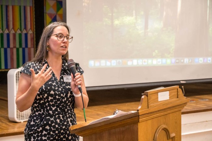 Rev. Liz Garrigan-Byerly was present as a representative of the conference, but also who knew Pastor Shelly for her pre-Milton days.