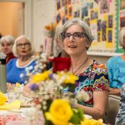 Shelly's retirement party concluded with a hymn sing.