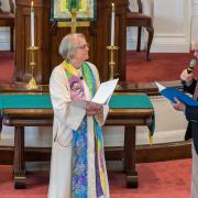 Pastor Shelly's litany of Ending an Authorized Ministry, officiated by Rev. R.G. Wilson-Lyons, and Bradford Harding of the Metro Boston Association of the UCC.