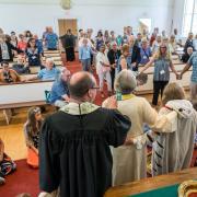 Beth Olson is recognized and blessed for her leadership in the Faith Formation team.