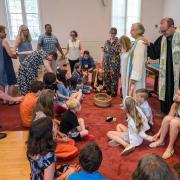 Beth Olson is recognized and blessed for her leadership in the Faith Formation team.