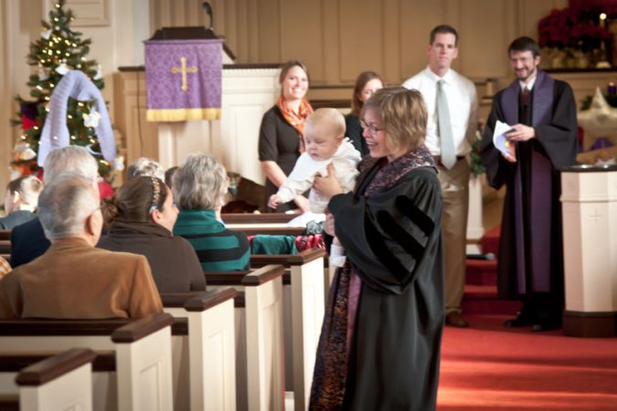 Lucas is introduced to the congregation