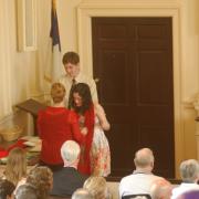 Samantha receives Prayer Shawl