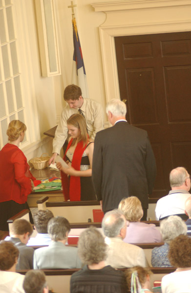 Erika receives Prayer Shawl