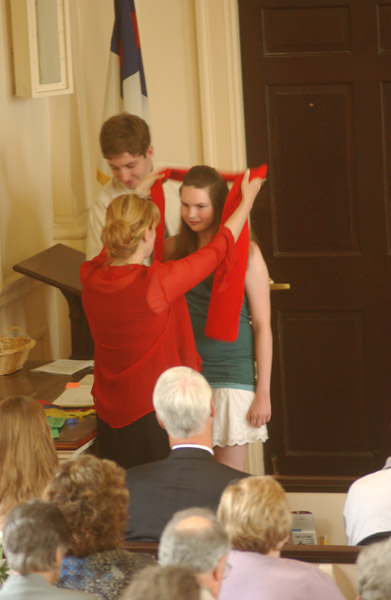 Rebecca receives Prayer Shawl