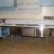 New 3 bay sink and grease trap