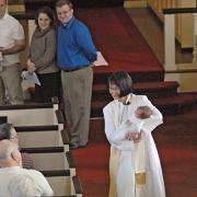 Ella Grace is presented to the congregation